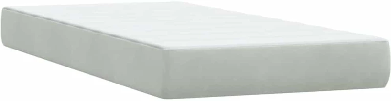 vidaXL Box Spring κρεβάτι με στρώμα ανοιχτό γκρι 80x220 cm Βελούδινο