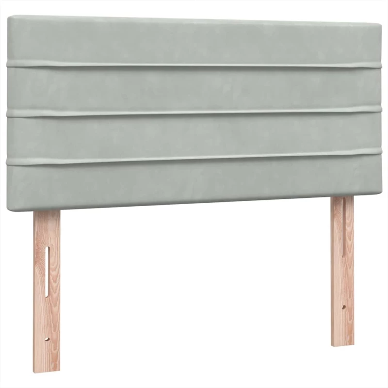 vidaXL Box Spring κρεβάτι με στρώμα ανοιχτό γκρι 80x220 cm Βελούδινο
