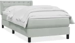 vidaXL Box Spring κρεβάτι με στρώμα ανοιχτό γκρι 80x220 cm Βελούδινο