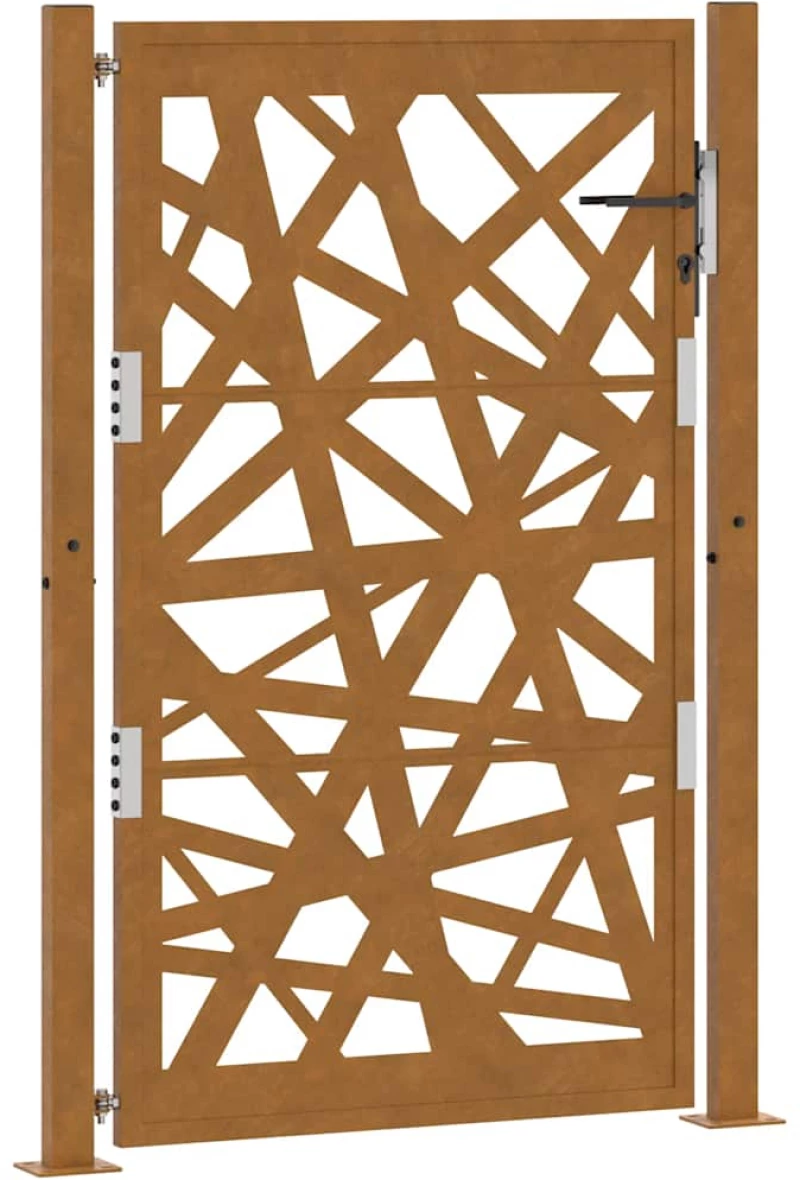 vidaXL Πύλη κήπου 105x155 cm από καιρικό χάλυβα Light Design