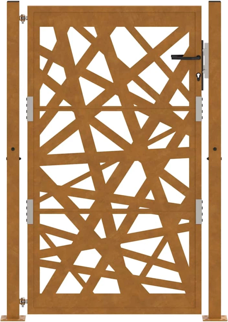 vidaXL Πύλη κήπου 105x155 cm από καιρικό χάλυβα Light Design