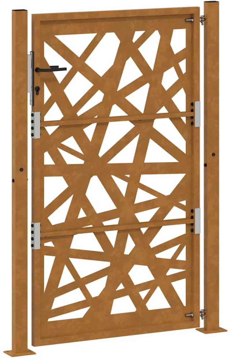 vidaXL Πύλη κήπου 105x155 cm από καιρικό χάλυβα Light Design