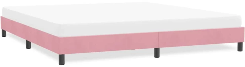 vidaXL Πλαίσιο κρεβατιού χωρίς στρώμα ροζ 180x220 cm Βελούδινο