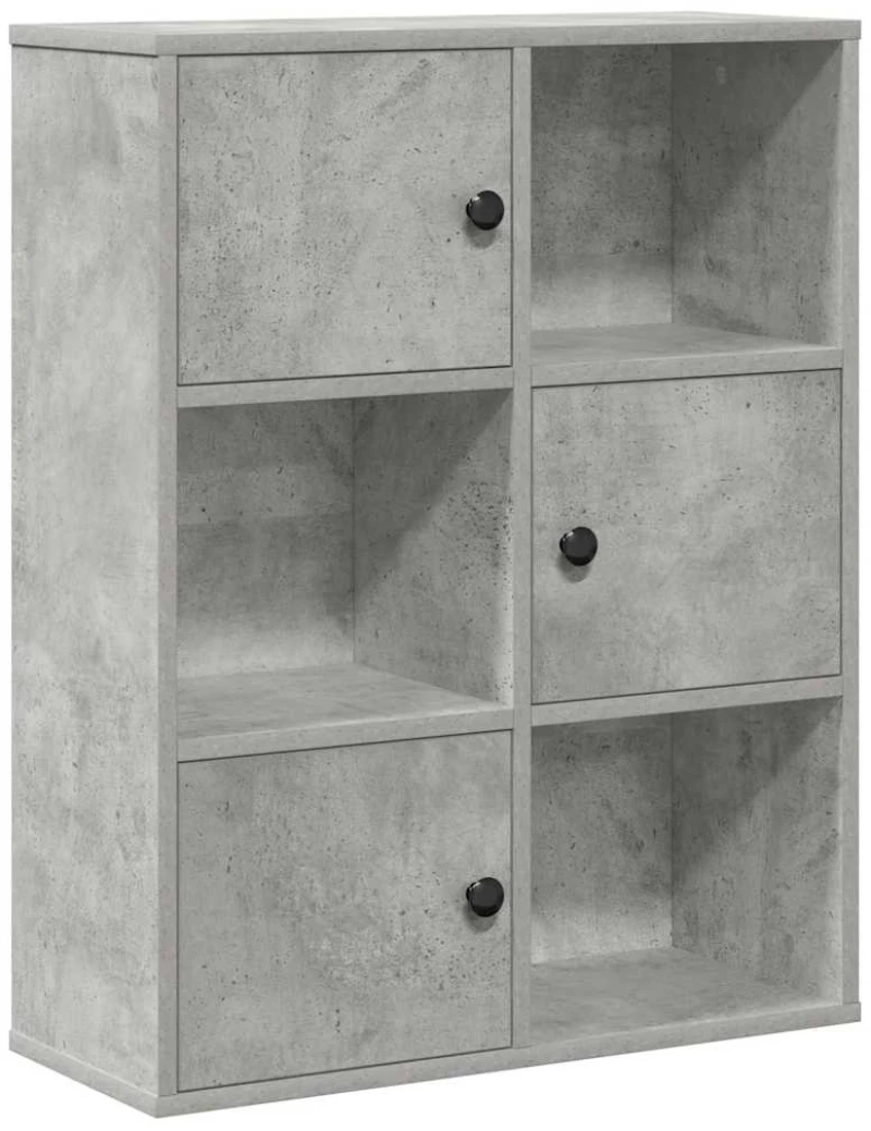 vidaXL Βιβλιοθήκη Γκρι Σκυροδέματος 60x24x76,5 εκ. Επεξεργ. Ξύλο