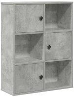 vidaXL Βιβλιοθήκη Γκρι Σκυροδέματος 60x24x76,5 εκ. Επεξεργ. Ξύλο