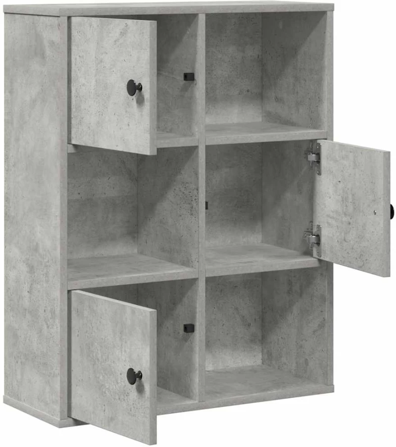 vidaXL Βιβλιοθήκη Γκρι Σκυροδέματος 60x24x76,5 εκ. Επεξεργ. Ξύλο