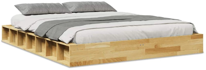 vidaXL Πλαίσιο κρεβατιού χωρίς στρώμα 160x200 cm μασίφ ξύλο δρυς