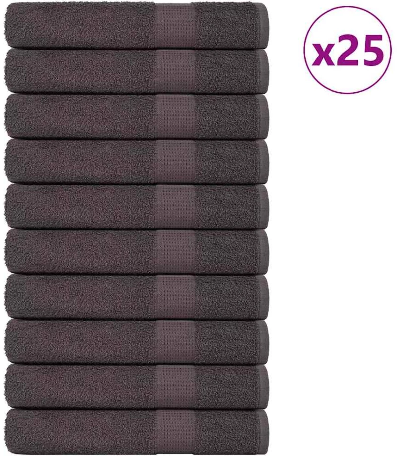 vidaXL Πετσέτες σάουνας 25 τεμ. FROGN Ανθρακί 80x200 εκ. 100% Βαμβ.