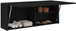 vidaXL ντουλάπι τοίχου μπάνιου μαύρο 100x25x40 cm κατασκευασμένο ξύλο