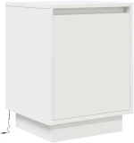 vidaXL Κομοδίνο με φώτα LED Λευκό 38x34x50 cm