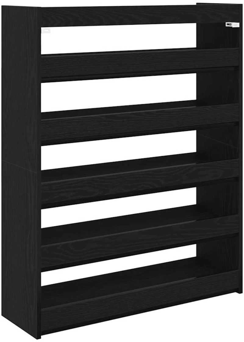 Ράφι παπουτσιών vidaXL Μαύρο 80x25x100 cm Κατασκευασμένο ξύλο