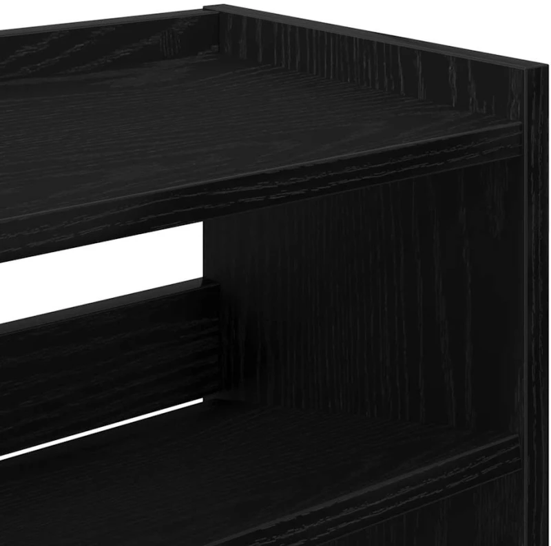 Ράφι παπουτσιών vidaXL Μαύρο 80x25x100 cm Κατασκευασμένο ξύλο