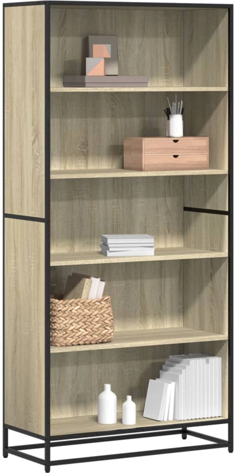 vidaXL Βιβλιοθήκη Sonoma Oak 80,5x35x170,5 cm Ξύλινη κατασκευή