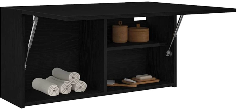 vidaXL ντουλάπι τοίχου μπάνιου μαύρο 80x25x40 cm κατασκευασμένο ξύλο