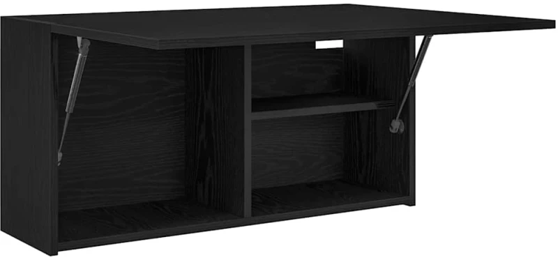 vidaXL ντουλάπι τοίχου μπάνιου μαύρο 80x25x40 cm κατασκευασμένο ξύλο
