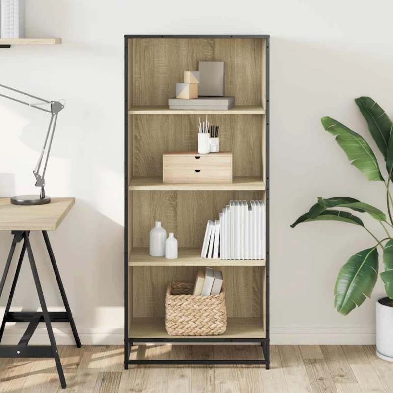 vidaXL Βιβλιοθήκη Sonoma Oak 60x35x139 cm Ξύλινη κατασκευή