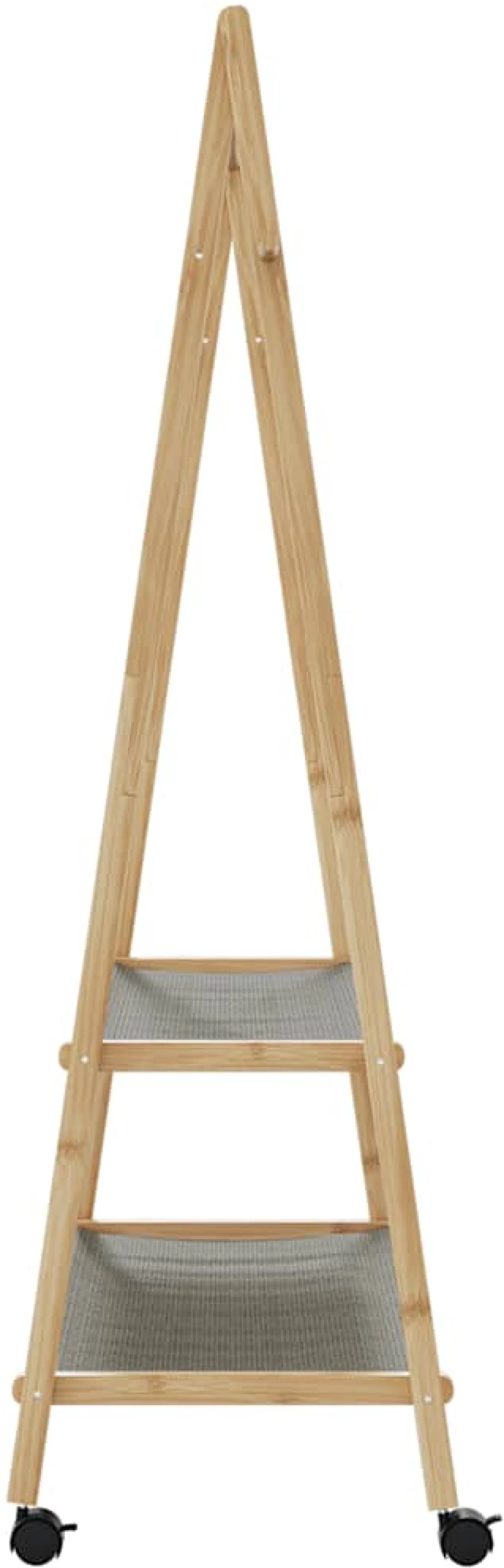 vidaXL Ράφι ρούχων με ράφια και ρόδες 96x45,5x155,5 cm Μπαμπού