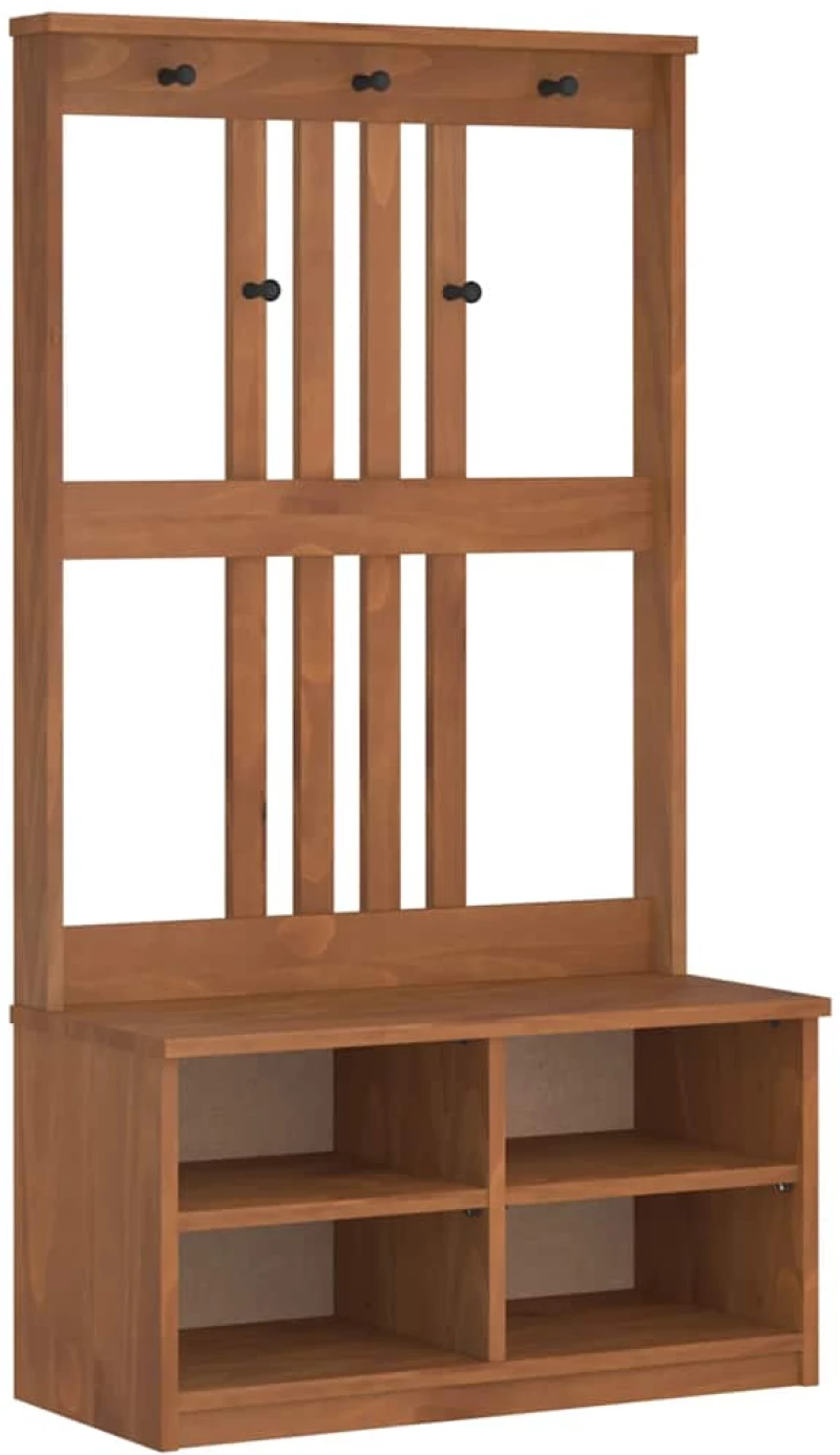 vidaXL Δέντρο χωλ "SANDENS" 87x40x159,5 εκ. Πεύκο μασίφ ξύλο