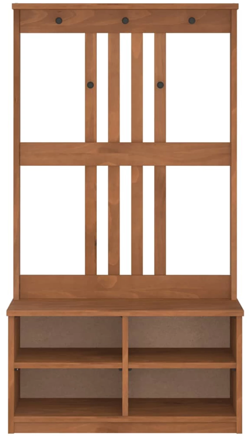 vidaXL Δέντρο χωλ "SANDENS" 87x40x159,5 εκ. Πεύκο μασίφ ξύλο
