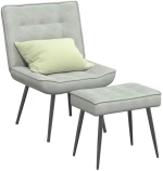 vidaXL Πολυθρόνα Relax Ανοιχτό Γκρι Βελούδινη με Σκαμπό