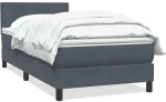 vidaXL Box Spring Κρεβάτι με στρώμα Σκούρο γκρι 80x210 εκ. Βελούδινο