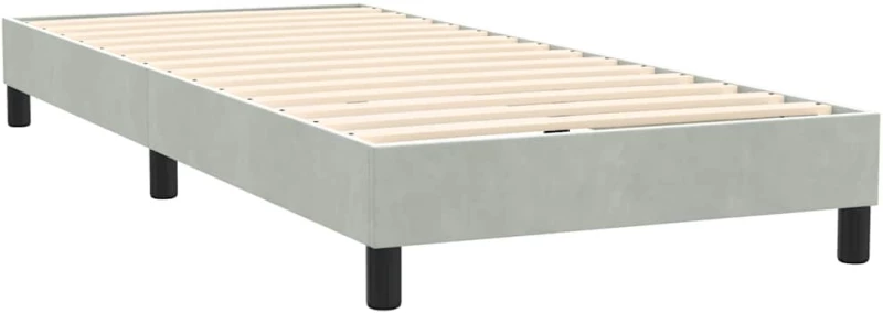 vidaXL Box Spring κρεβάτι με στρώμα ανοιχτό γκρι 90x220 εκ. Βελούδινο