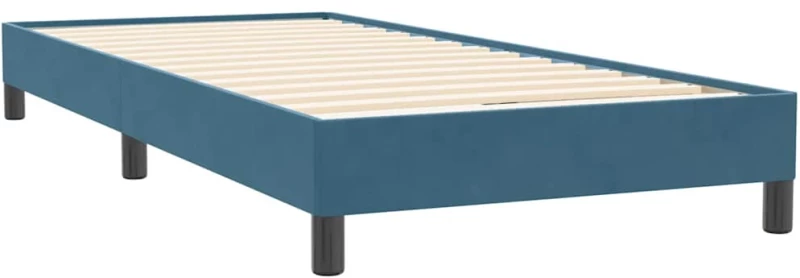 vidaXL Κρεβάτι Boxspring με Στρώμα Σκούρο Μπλε 80x220 εκ. Βελούδινο