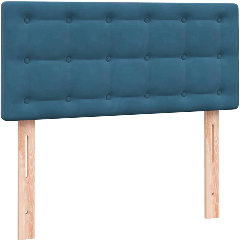 vidaXL Κρεβάτι Boxspring με Στρώμα Σκούρο Μπλε 80x220 εκ. Βελούδινο