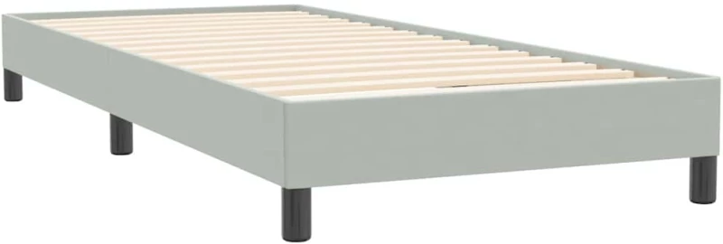 vidaXL Box Spring κρεβάτι με στρώμα ανοιχτό γκρι 90x220 εκ. Βελούδινο