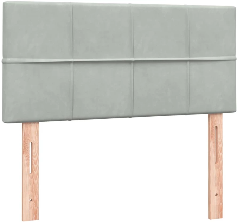 vidaXL Κρεβάτι Boxspring με Στρώμα Ανοιχτό Γκρι 80x210 εκ. Βελούδινο