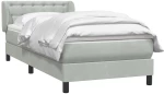 vidaXL Box Spring κρεβάτι με στρώμα ανοιχτό γκρι 90x220 εκ. Βελούδινο