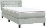vidaXL Box Spring κρεβάτι με στρώμα ανοιχτό γκρι 90x220 εκ. Βελούδινο