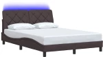 vidaXL Σκελετός Κρεβατιού με LED Χωρίς Στρώμα Καφέ 140x200 εκ.