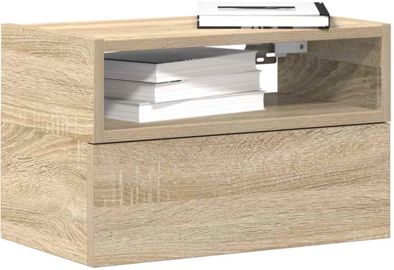 vidaXL Κομοδίνα Επιτοίχια 2 τεμ. Sonoma Δρυς 45x26x28,5 εκ.