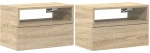 vidaXL Κομοδίνα Επιτοίχια 2 τεμ. Sonoma Δρυς 45x26x28,5 εκ.