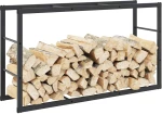 vidaXL Ράφι Καυσόξυλων Μαύρο 110x30x61 εκ. Ατσάλινο