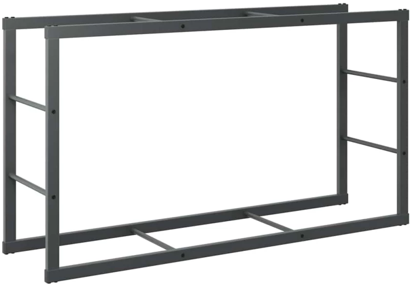 vidaXL Ράφι Καυσόξυλων Μαύρο 110x30x61 εκ. Ατσάλινο