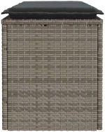vidaXL Πάγκος κήπου με μαξιλάρι γκρι 110x40x44 cm Poly Rattan