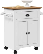 vidaXL Καροτσάκι κουζίνας BODO Λευκό και καφέ 72x45x80 cm