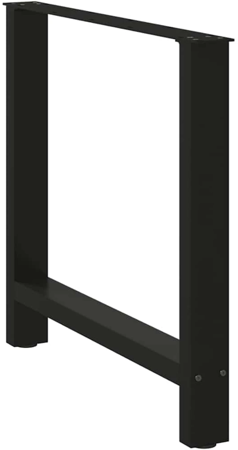 vidaXL Πόδια τραπεζαρίας Μαύρο 2 τεμ. 70x(72-73) εκ. Ατσάλι