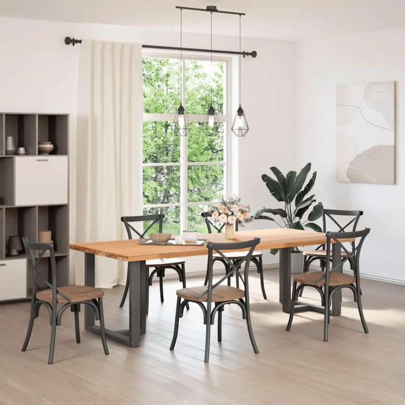 vidaXL Πόδια τραπεζαρίας σχήμα T 2τεμ. Ανθρακί 80x35x(72-73)εκ. Ατσάλι