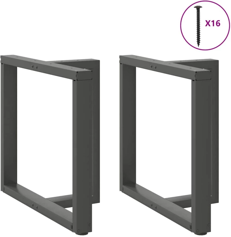 vidaXL Πόδια τραπεζαρίας σχήμα T 2τεμ. Ανθρακί 80x35x(72-73)εκ. Ατσάλι