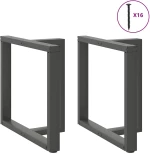 vidaXL Πόδια τραπεζαρίας σχήμα T 2τεμ. Ανθρακί 80x35x(72-73)εκ. Ατσάλι