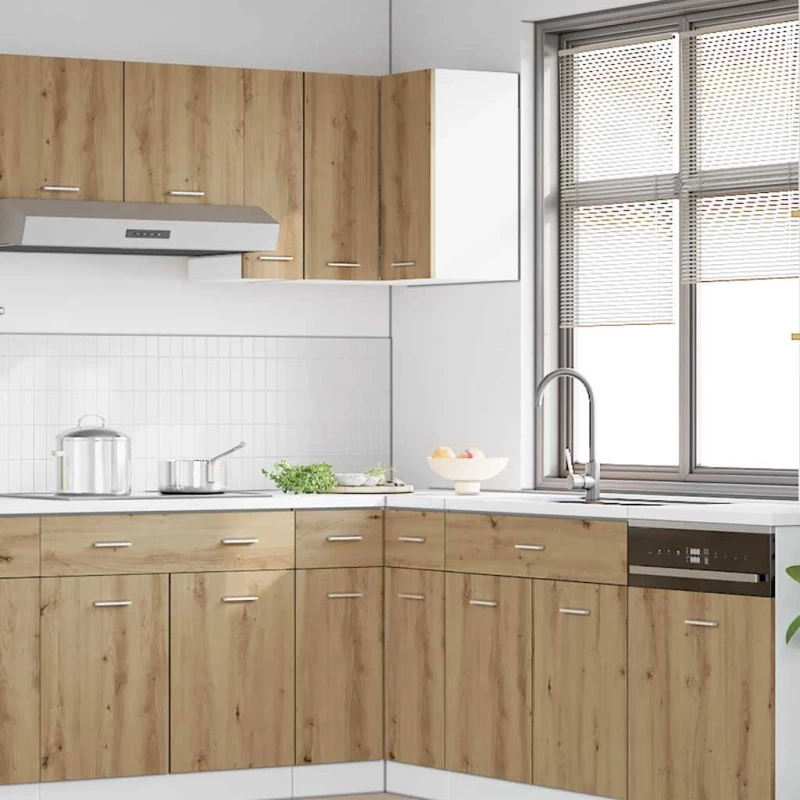 vidaXL κρεμαστό γωνιακό ντουλάπι Lyon Artisan Oak 57x57x60 εκ.