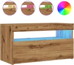 ντουλάπι τηλεόρασης vidaXL με φώτα LED Artisan Oak Κατασκευασμένο ξύλο