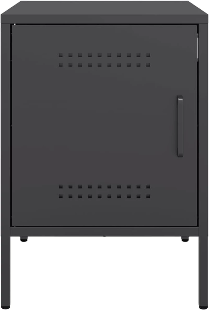 vidaXL Κομοδίνο Μαύρο 36x39x50,5 εκ. από Χάλυβα
