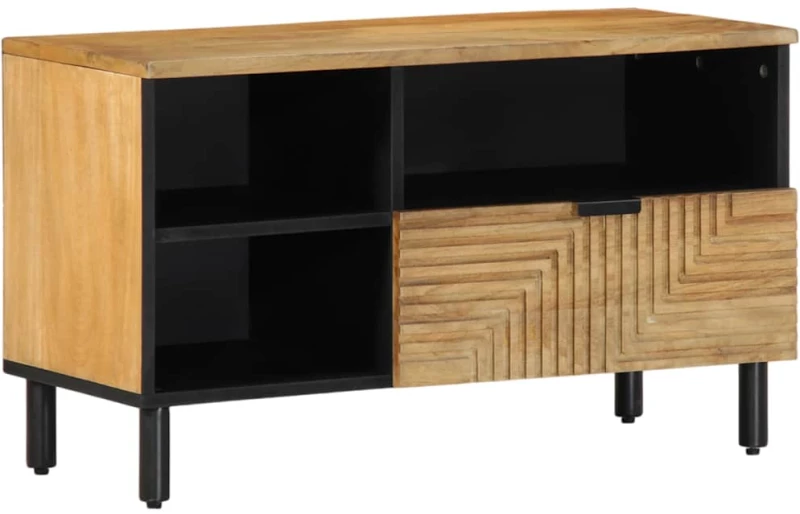 vidaXL Ντουλάπι τηλεόρασης καφέ 80x33x46 cm μασίφ ξύλο Mango