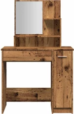 vidaXL Κομοδίνο με καθρέφτη Παλιό ξύλο 86,5x35x136 cm