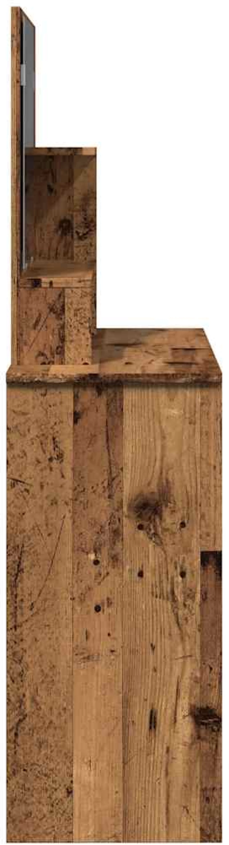 vidaXL Κομοδίνο με καθρέφτη Παλιό ξύλο 86,5x35x136 cm