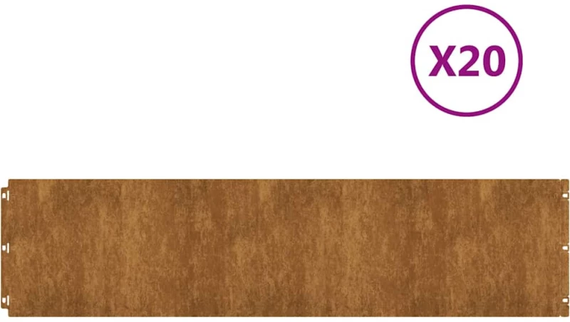 vidaXL Περιφράξεις γκαζόν 20 τεμάχια 25x103 cm Εύκαμπτος χάλυβας